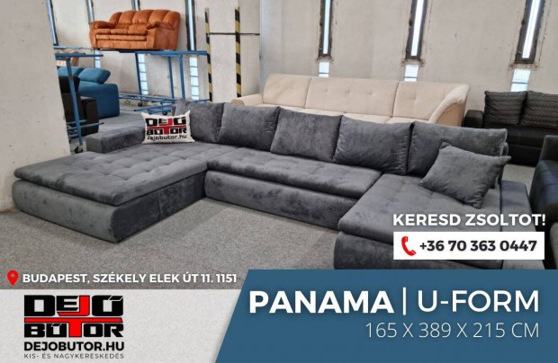 Panama sarok szivacsos kanap lgarnitra 165x389x215 cm ualak gray