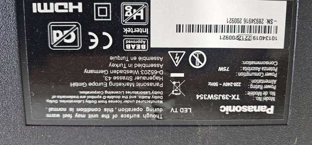 Panasonic 39 colos