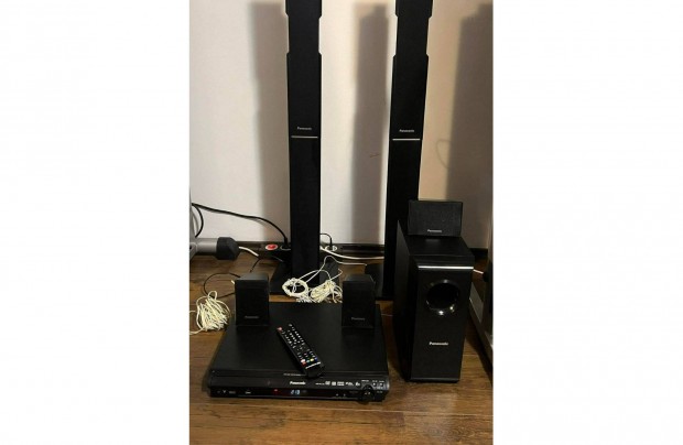 Panasonic 5.1 Házimozi rendszer 330W RMS, USB DVD Divx, Oszlop hangfal
