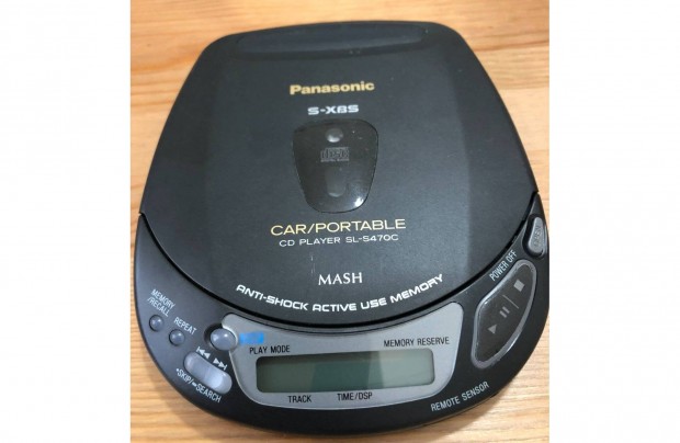 Panasonic Discman CD-lejtsz, fejhallgatval (Made in Japn)