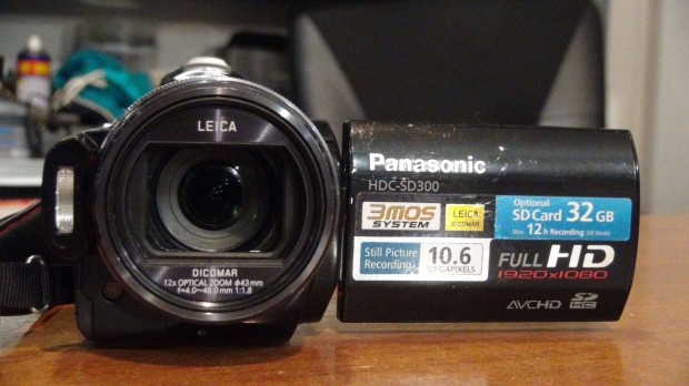 Panasonic HDC-SD300 Fullhd Videokamera mikrofon bemenettel!