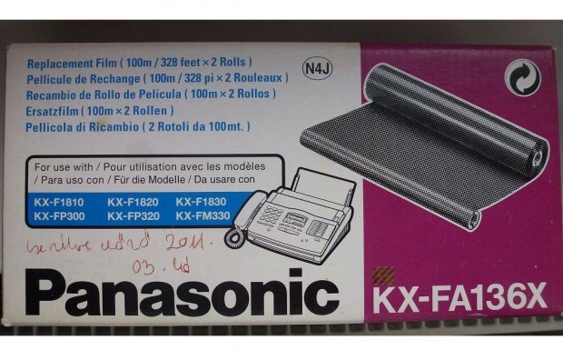 Panasonic Kx-Fa136X telefax flia 1 tekercs - ingyen elvihet