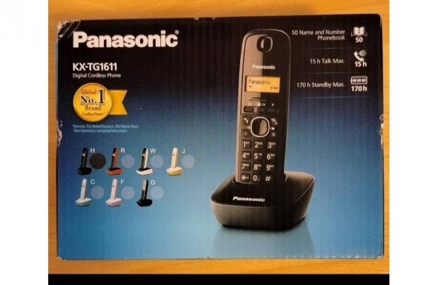 Panasonic Kx-TG1611HGH hordozható telefon, új gyári dobozában
