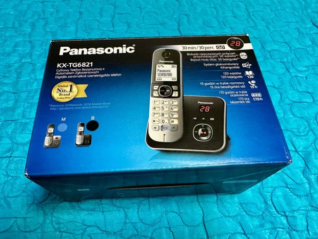 Panasonic Kx-TG6821PDB DECT kihangosthat zenetrgzts vezetk nlk