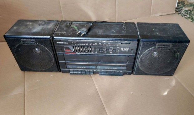 Panasonic RX-CW42 Dupla Magnós Rádió (1984) sérült, hibásan működik