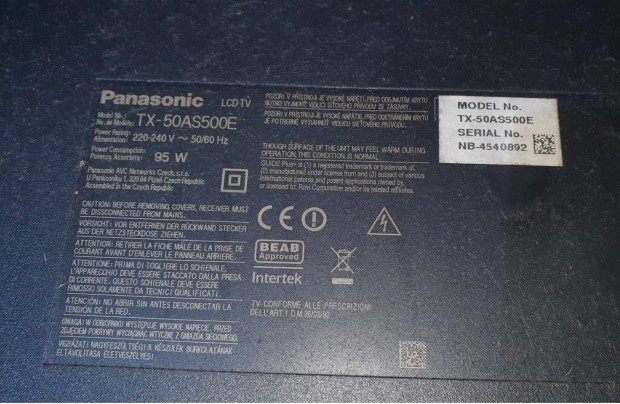 Panasonic TX-50AS500E LED LCD tv panelek alkatrsznek