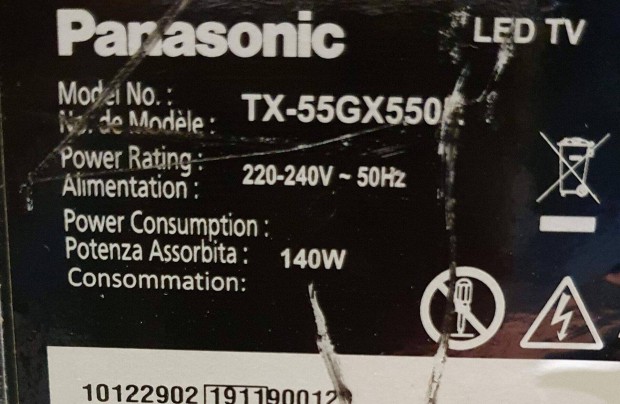 Panasonic TX-55Gx550E UHD 4K hibás törött alkatrésznek