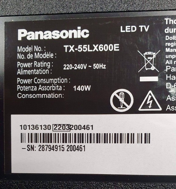 Panasonic TX-55LX600E 4K UHD Smart android LED tv