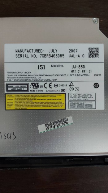 Panasonic Uj-850 hasznlt IDE notebook DVD r