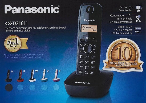 Panasonic dect Kx-TG1611 fekete vezetk zsinr nlkli otthoni telefon