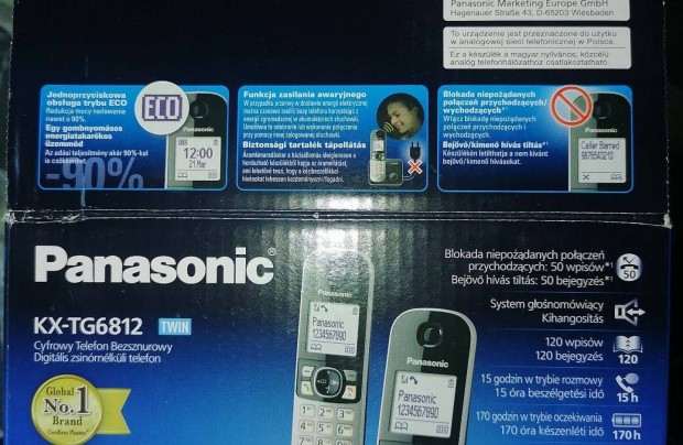 Panasonic digitlis zsinr nlkli dual telefon