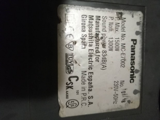 Panasonic mc-e7002 porszívó eladó!
