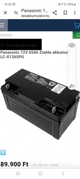 Panasonic munka akkumultor 65 Ah 