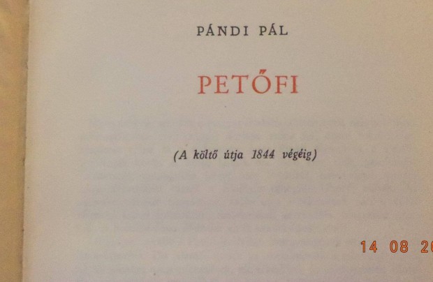 Pndi Pl: Petfi - a klt tja 1844 vgig