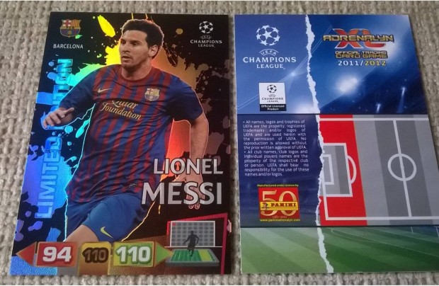 Panini Champions League 2011/12 Messi limited krtya