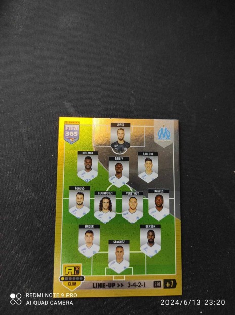 Panini FIFA 365 2023 Karte Nr. 220 Marseille Team stickerchecker (314