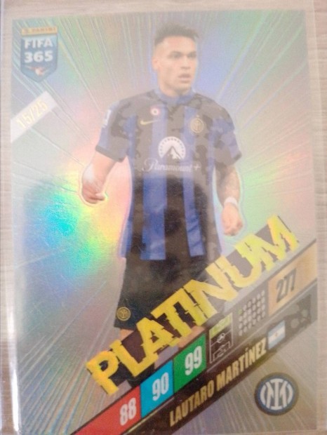 Panini FIFA 365 2024 lautaro martnez platinum krtya /25 szmozssal