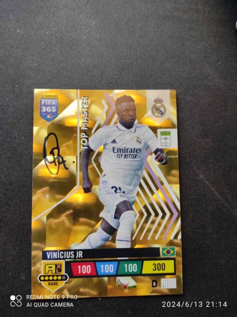 Panini FIFA 365 Adrenalyn XL TOP Master Vincius JR Focikrtya 2023