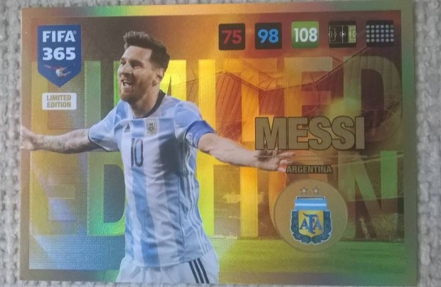 Panini Fifa 365 2017 Messi limited krtya