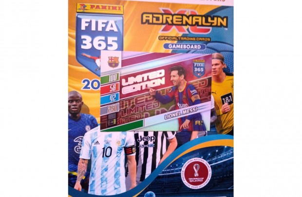 Panini Fifa 365 2022 Adrenalyn Messi XXL Limited focis krtya