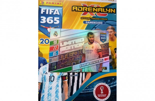 Panini Fifa 365 2022 Update Karim Benzema XXL Limited focis krtya