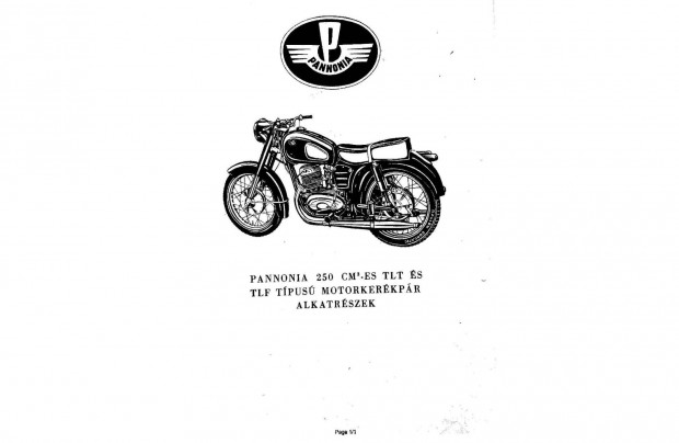 Pannonia 250 TLT és TLF alkatrész katalógus ( Magyar) (18.)