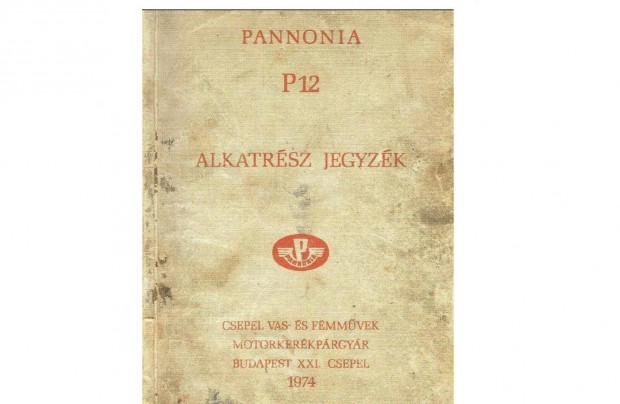 Pannnia P12 alkatrsz katalgus ( Magyar )
