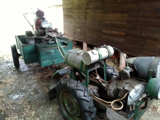 Pannonia motoros kerti traktor, utánfutóval és plusz traktorral eladó!