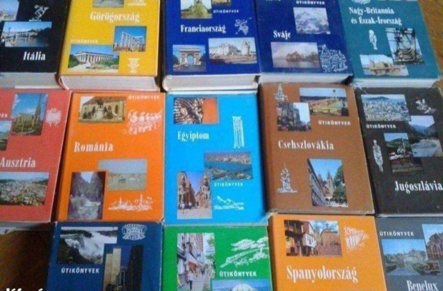 Panoráma utikönyv utazás könyv gyűjtemény 14 db