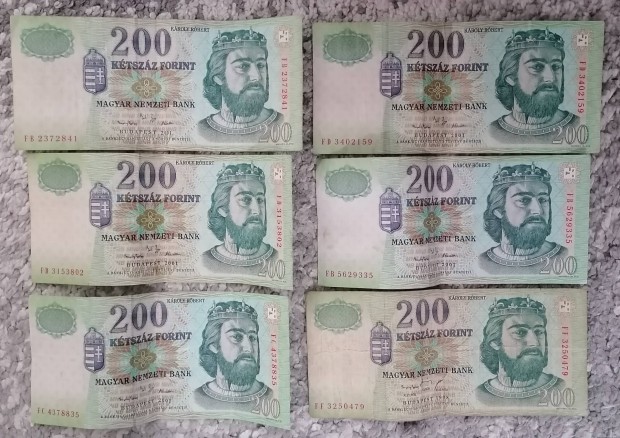 Papr 200 Ft bankjegy paprpnz cssztatott fmszlas