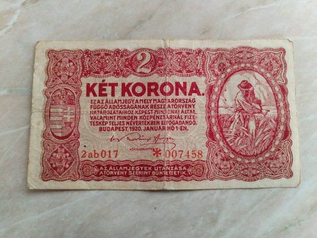 Papr 2 korona "csillagos" 1920-as