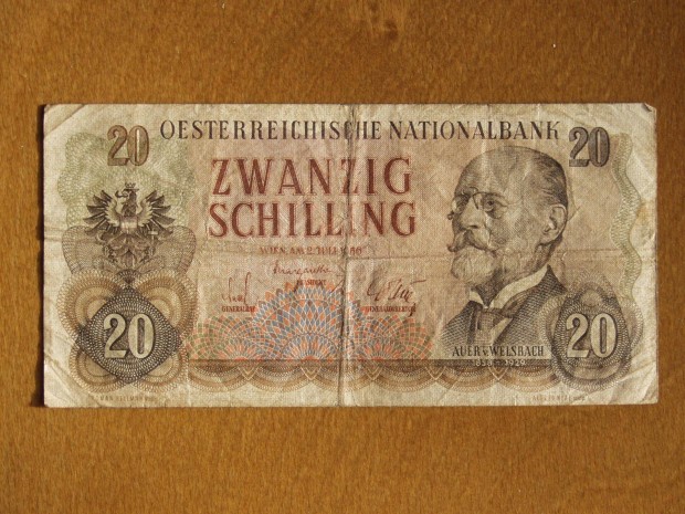 Papr Zwanzig schilling 20 schilling 1956-bl, ritka!