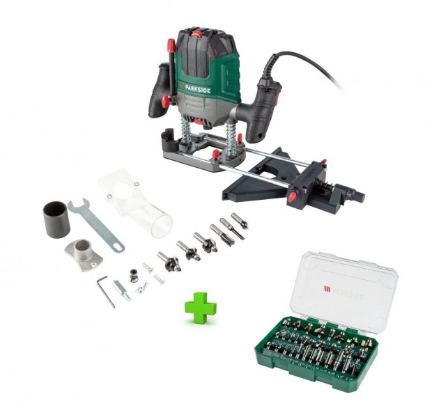 ParkSide POF 1200 D3 / E4 XXL elektromos 1200W felsőmaró, felsőmarógé