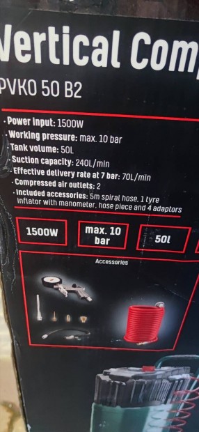 Parkside 50 literes ll kompresszor j dobozban kiegsztkkel.