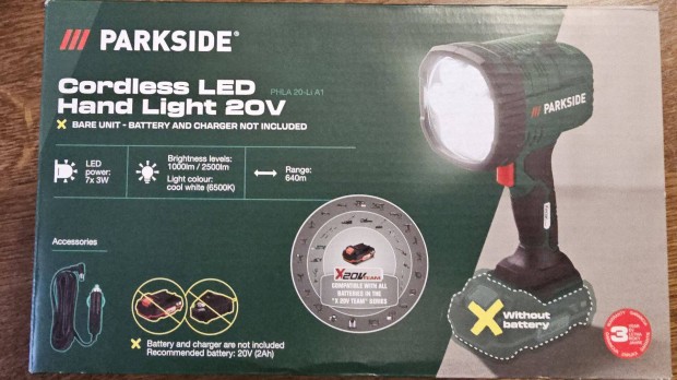 Parkside Led lmpa fnyvet reflektor munkalmpa 7 db Led 2500Lumen