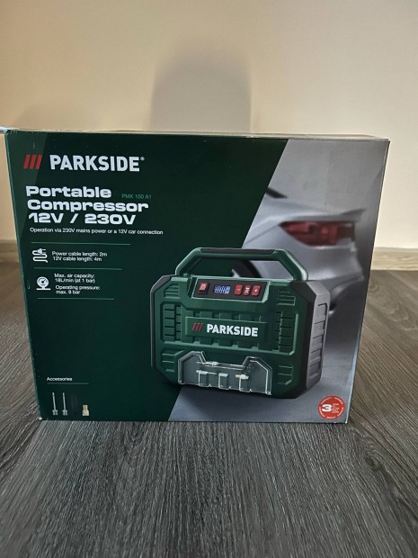 Parkside PMK 150 A1 hordozható kompresszor - 12V / 230V