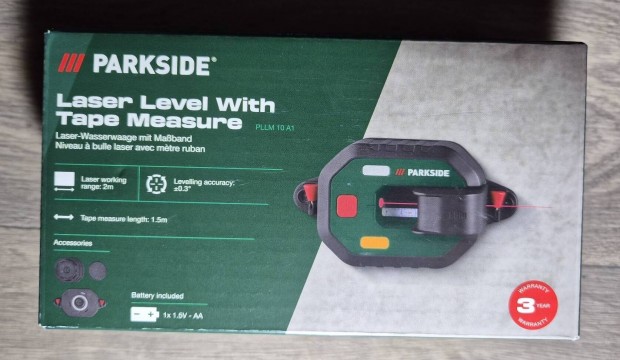 Parkside lézeres vízmérték mérőszalaggal Pllm 10 A1