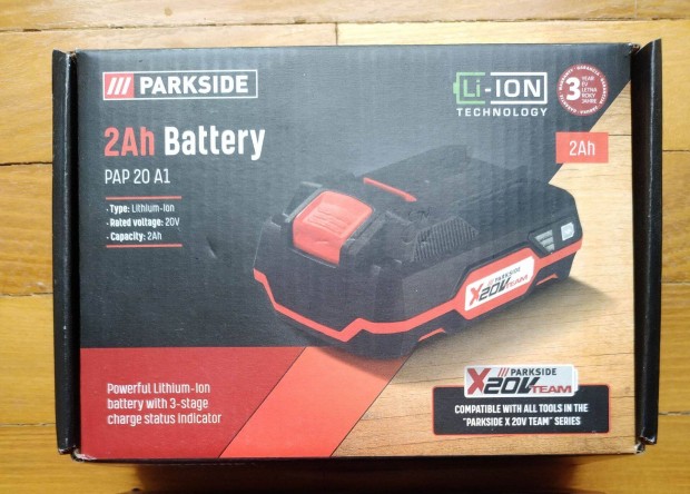 Parkside pap20 A1 20 Volt 2 Ah lithium-ion akkumulátor bontatlan új