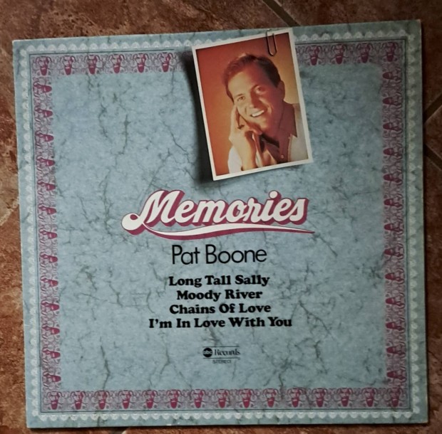 Pat Boone bakelit lemeze jszer llapotban 