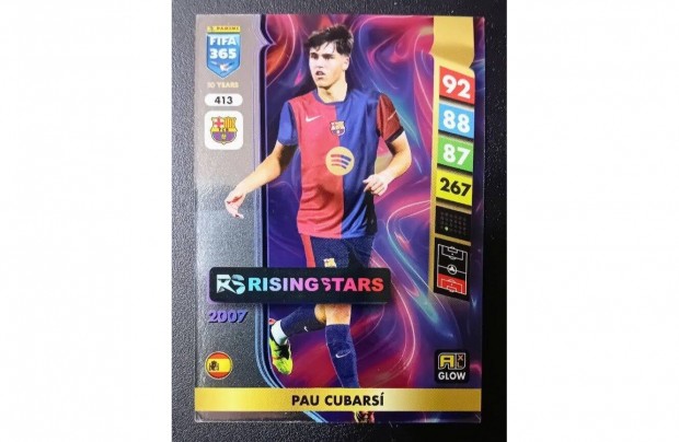 Pau Cubars Barcelona Rising Star focis krtya Panini FIFA 365: 2025