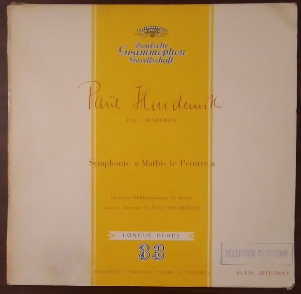 Paul Hindemith 10" LP elad (DG kiads)