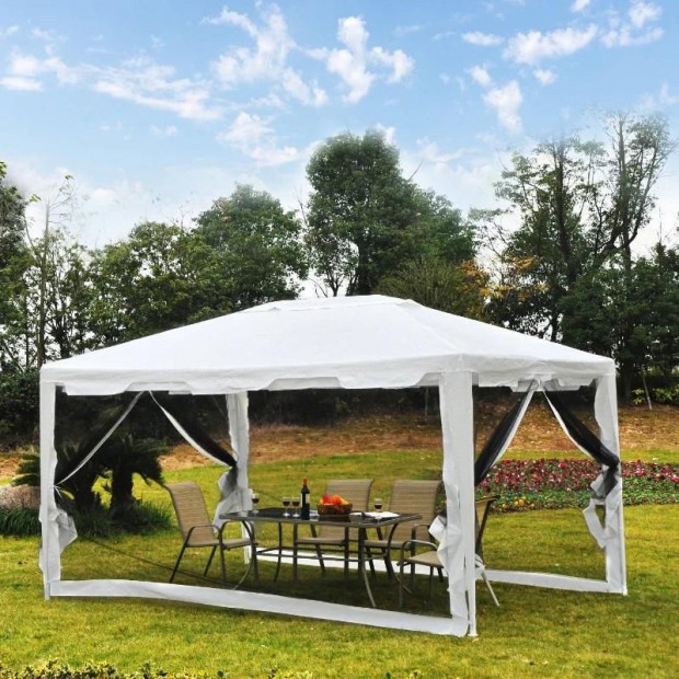 Pavilon pergola, rendezvnystor 4x3m oldalfalakkal sznyoghlval