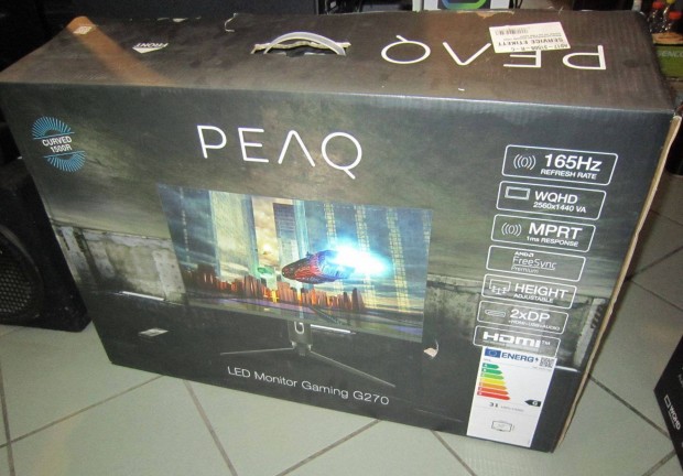 Peaq PMO G270 27'' velt Wqhd 165 Hz j LED Gamer Monitor akciban