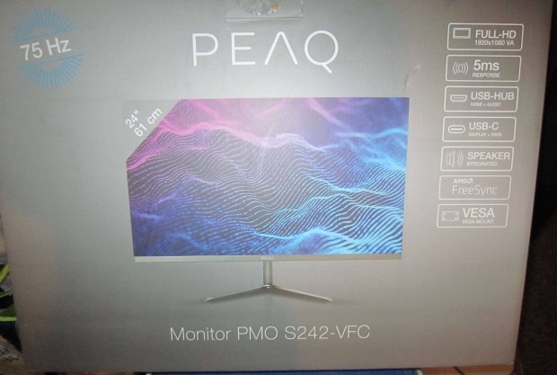 Peaq PMO S242-VFC 24'' Sík Full HD 75 Hz Gamer Monitor akcióban