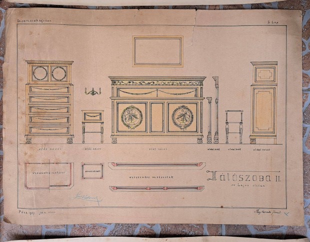 Pcs 1927. Hlszoba II.(faipari szakrajztan)