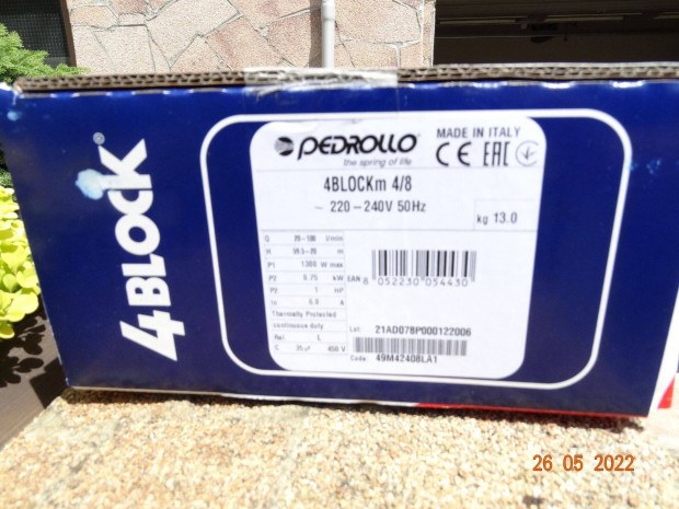 Pedrollo 4Blockm 4/8 tip, csbvr szivatty bontatlan dobozban
