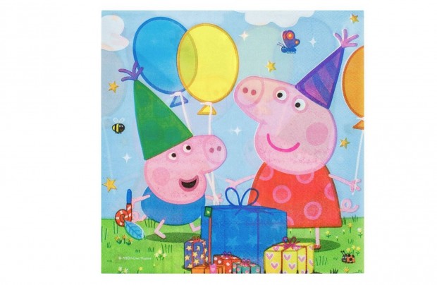 Peppa party szalvta 33x33cm - 12db