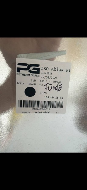 Perherm Glass 600x1490 Csincsilla ablaküveg