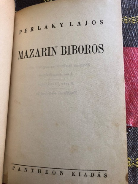 Perlaky Lajos: Mazarin bboros - letrajz