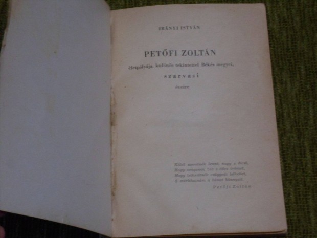 Petőfi Zoltán életpályája, különös tekintettel Békés megyei, szarvasi
